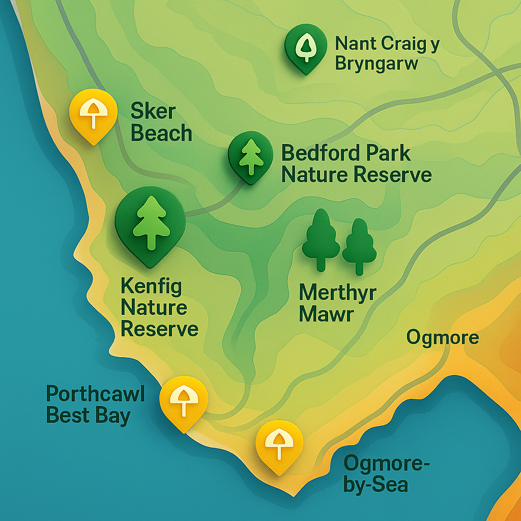 Illustrated map showing Pawsome Dog Walking areas