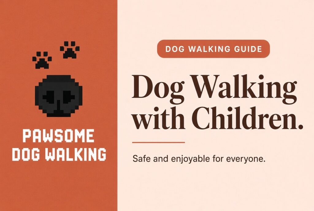 dog walking with children