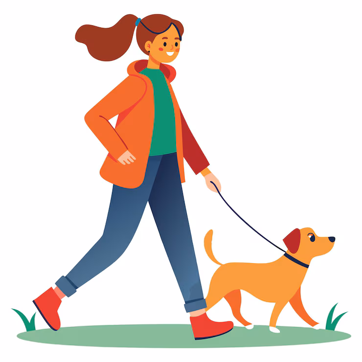 young-woman-walking-dog